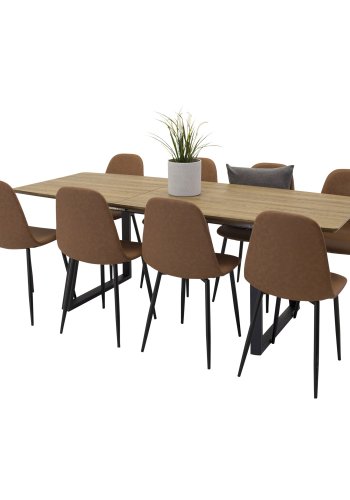 VENTURE DESIGN Polar spisebordsstol - brun PU og metal