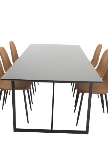 VENTURE DESIGN Polar spisebordsstol - brun PU og metal