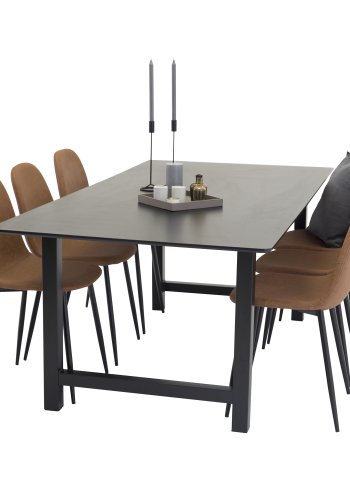 VENTURE DESIGN Polar spisebordsstol - brun PU og metal