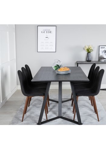 VENTURE DESIGN Polar spisebordsstol - sort polyester og valndfolie metal