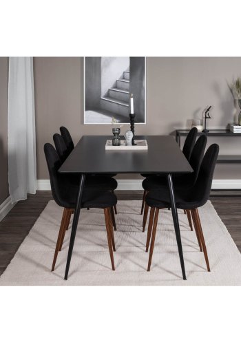 VENTURE DESIGN Polar spisebordsstol - sort polyester og valndfolie metal