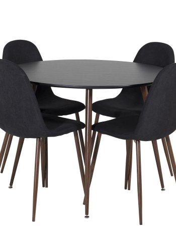 VENTURE DESIGN Polar spisebordsstol - sort polyester og valndfolie metal