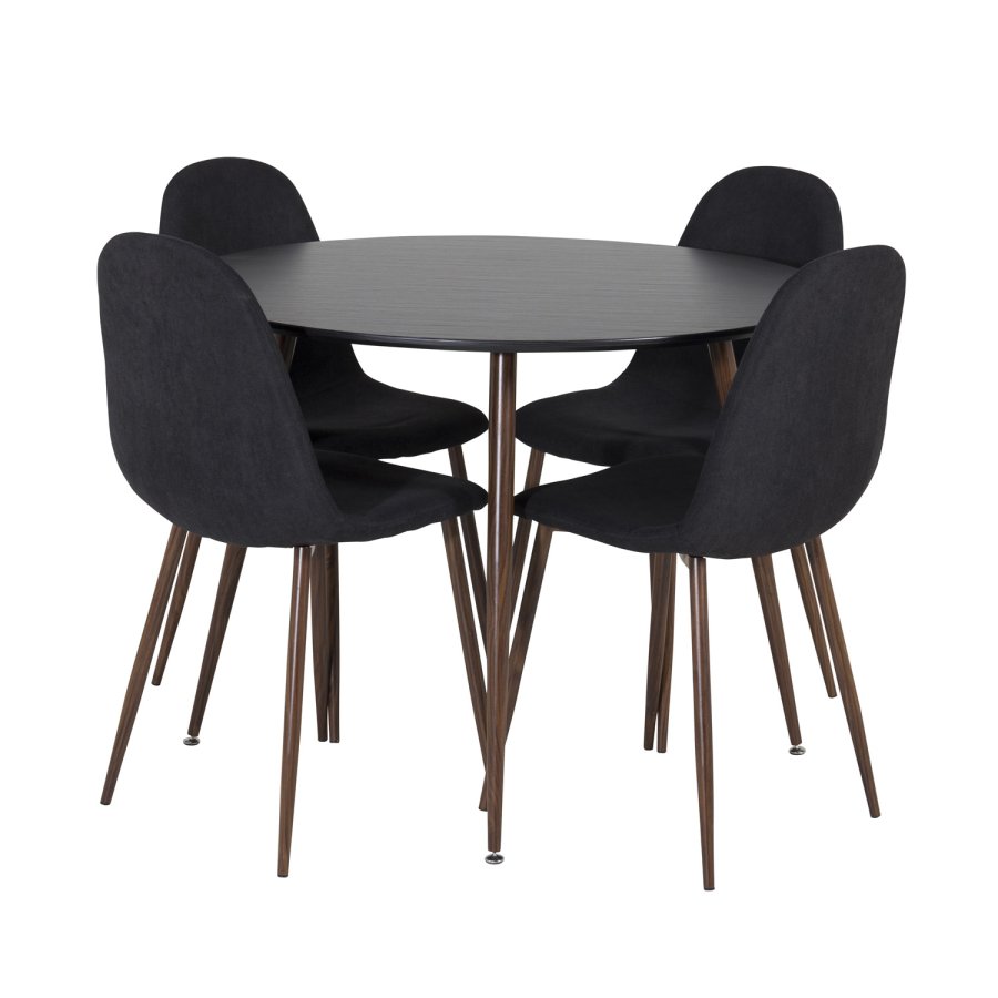 VENTURE DESIGN Polar spisebordsstol - sort polyester og valndfolie metal