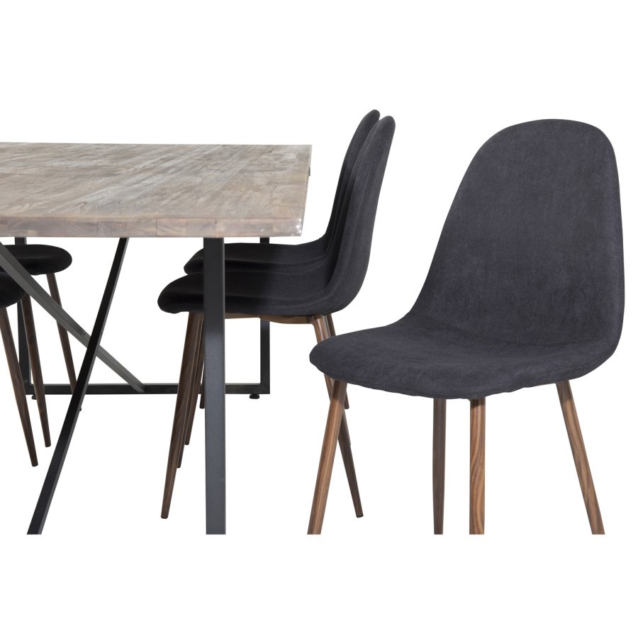 VENTURE DESIGN Polar spisebordsstol - sort polyester og valndfolie metal