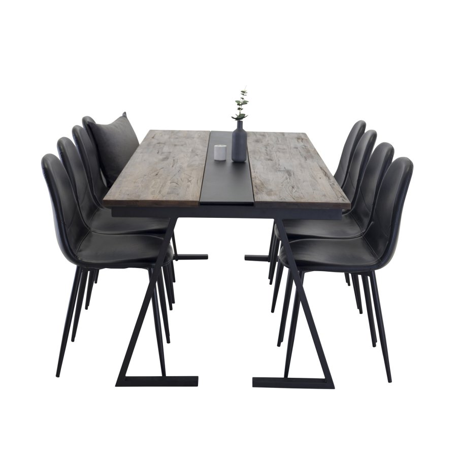 VENTURE DESIGN Polar spisebordsstol - sort PU og metal