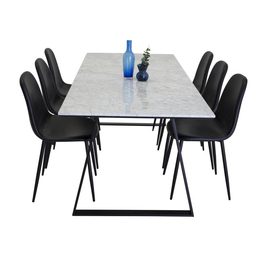 VENTURE DESIGN Polar spisebordsstol - sort PU og metal