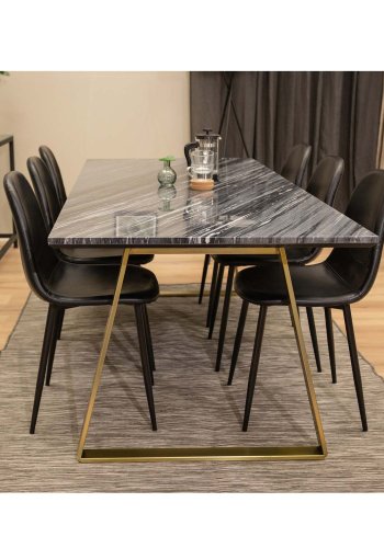 VENTURE DESIGN Polar spisebordsstol - sort PU og metal