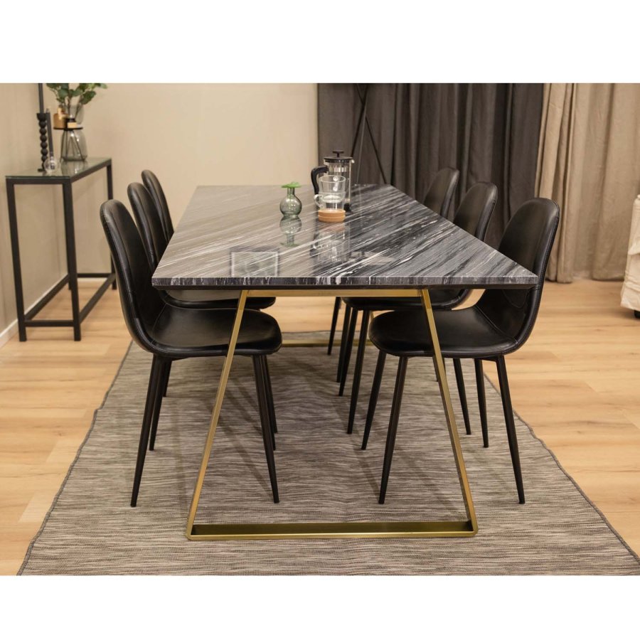 VENTURE DESIGN Polar spisebordsstol - sort PU og metal