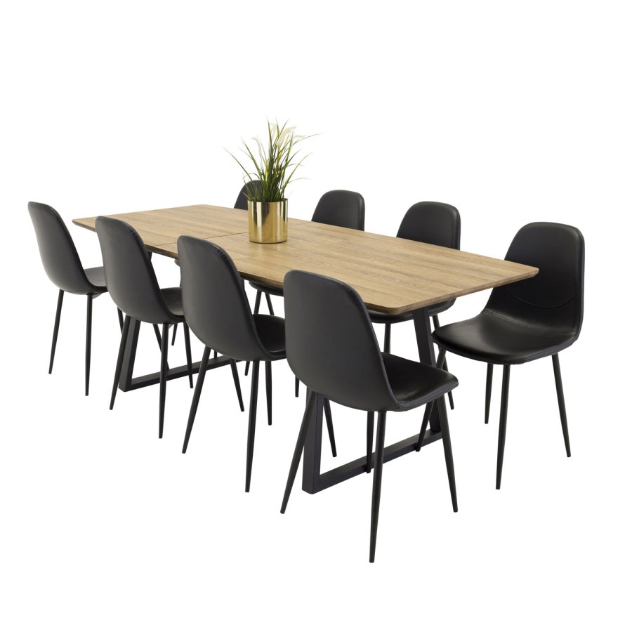 VENTURE DESIGN Polar spisebordsstol - sort PU og metal