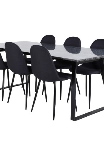 VENTURE DESIGN Polar spisebordsstol - sort polyester og sort metal