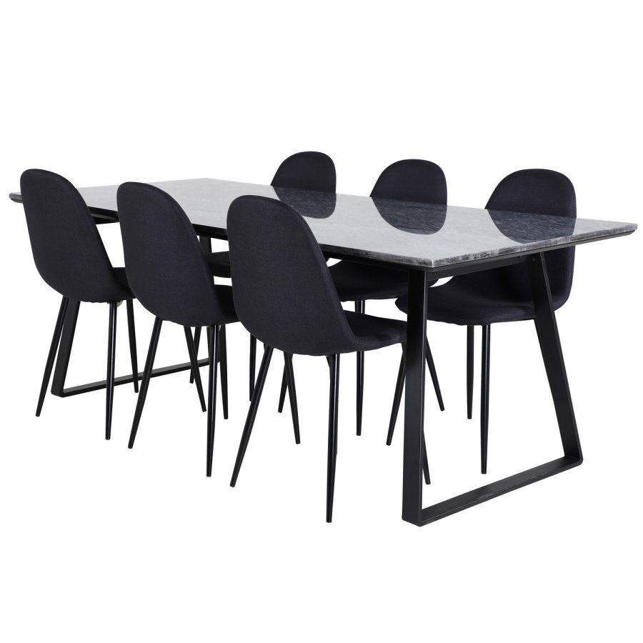 VENTURE DESIGN Polar spisebordsstol - sort polyester og sort metal