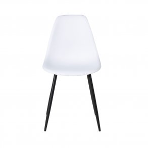 VENTURE DESIGN Polar Plastic spisebordsstol - hvid plastik og sort metal