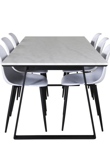 VENTURE DESIGN Polar Plastic spisebordsstol - hvid plastik og sort metal