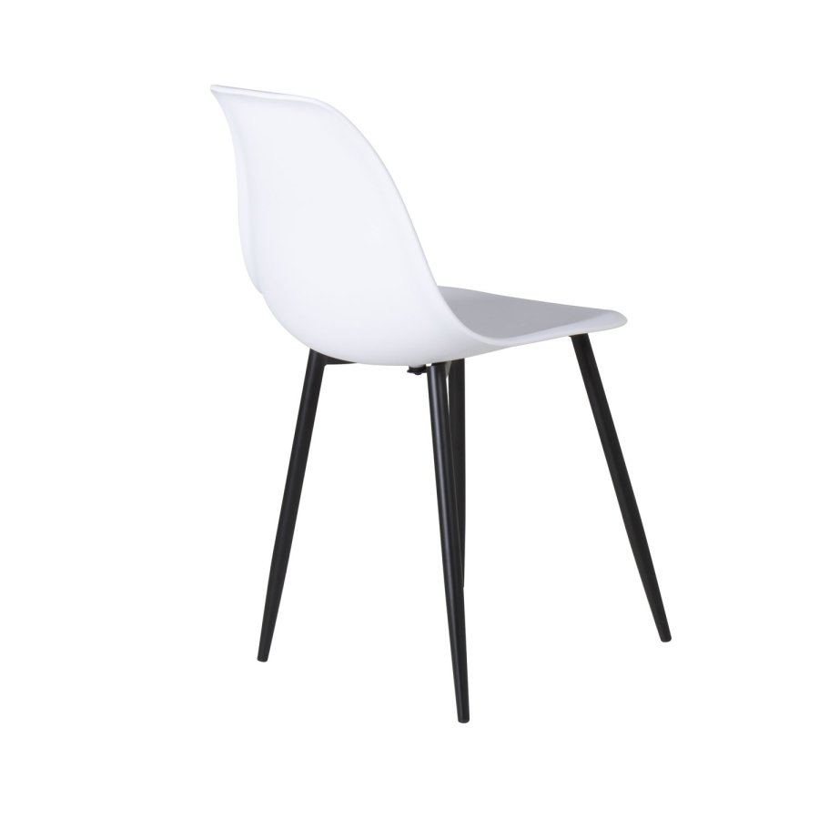 VENTURE DESIGN Polar Plastic spisebordsstol - hvid plastik og sort metal