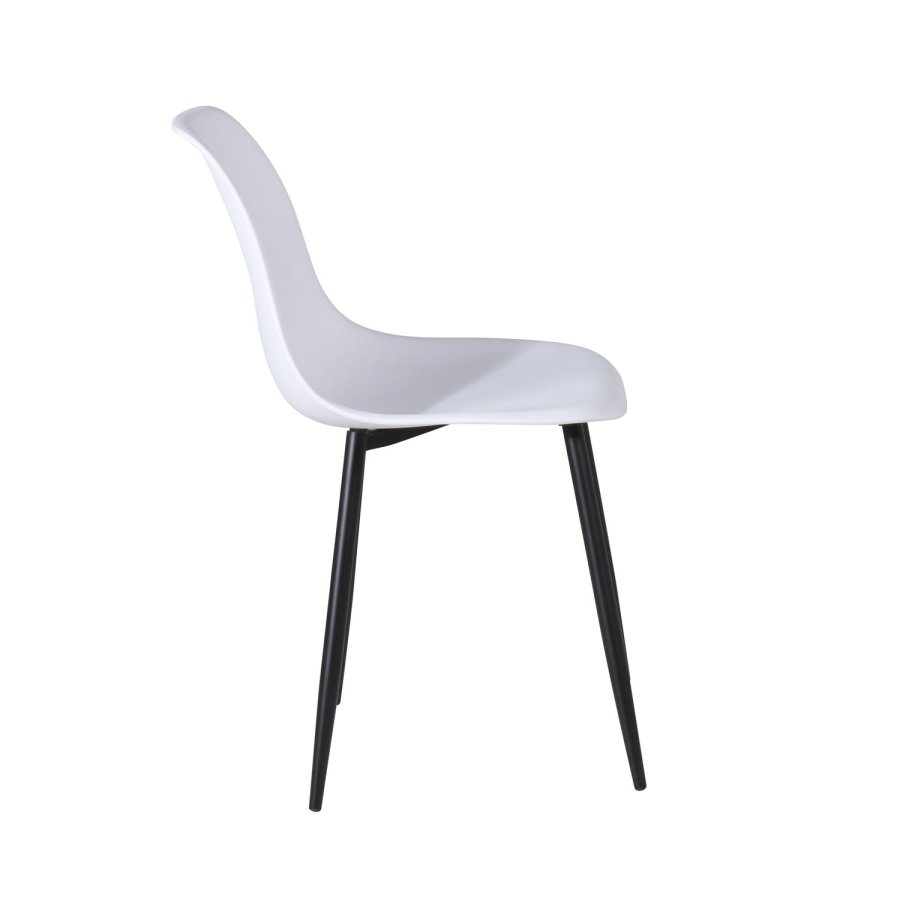 VENTURE DESIGN Polar Plastic spisebordsstol - hvid plastik og sort metal