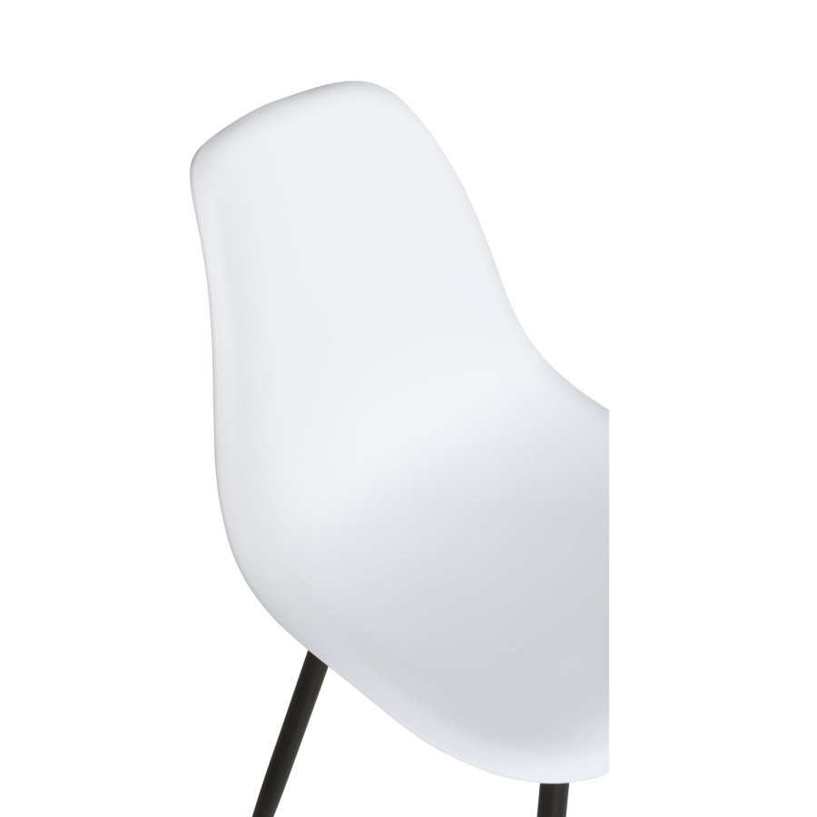 VENTURE DESIGN Polar Plastic spisebordsstol - hvid plastik og sort metal
