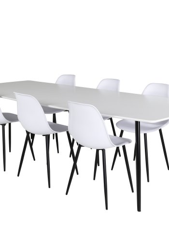 VENTURE DESIGN Polar Plastic spisebordsstol - hvid plastik og sort metal