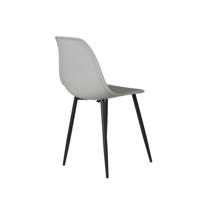 VENTURE DESIGN Polar Plastic spisebordsstol - gr plastik og sort metal