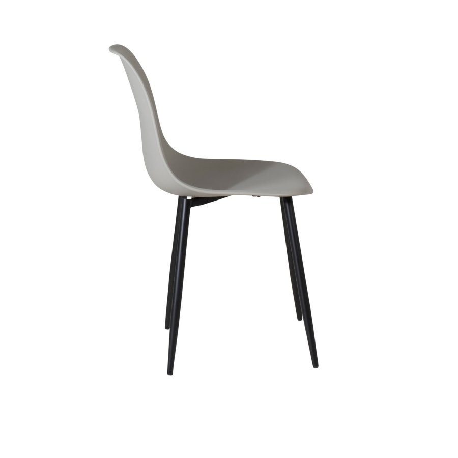 VENTURE DESIGN Polar Plastic spisebordsstol - gr plastik og sort metal