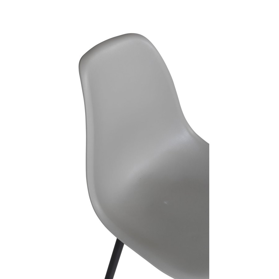 VENTURE DESIGN Polar Plastic spisebordsstol - gr plastik og sort metal