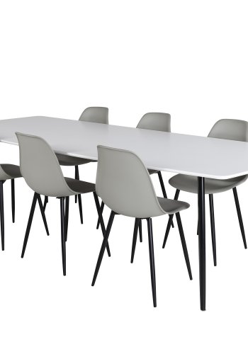 VENTURE DESIGN Polar Plastic spisebordsstol - gr plastik og sort metal