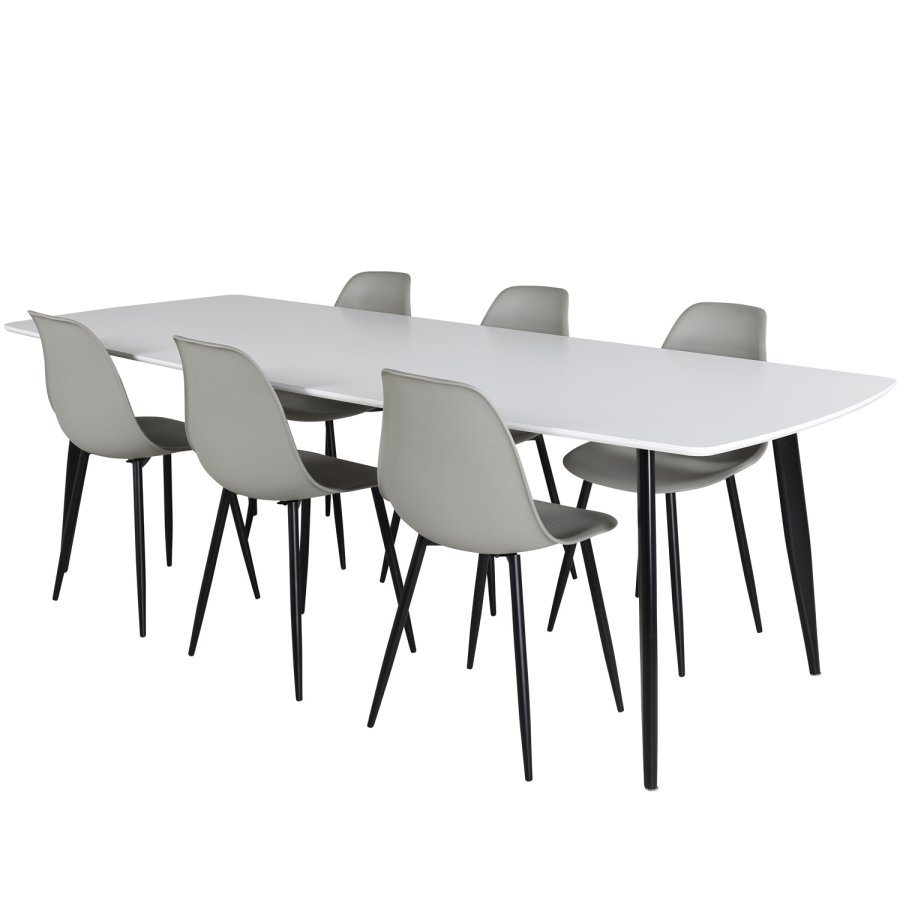 VENTURE DESIGN Polar Plastic spisebordsstol - gr plastik og sort metal