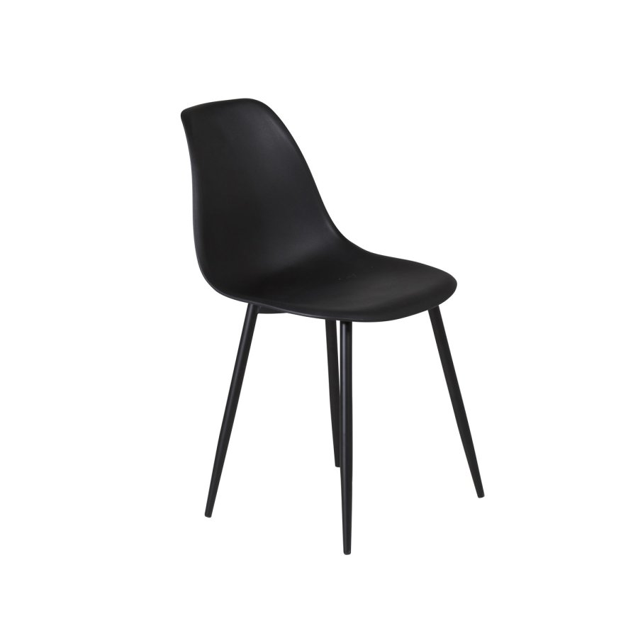 VENTURE DESIGN Polar Plastic spisebordsstol - sort plastik og sort metal
