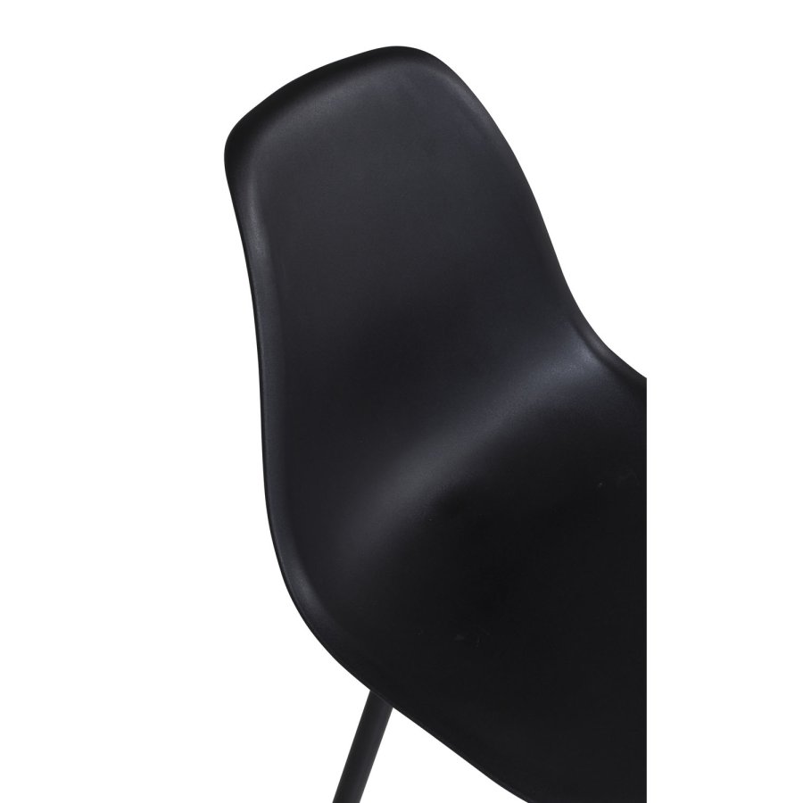 VENTURE DESIGN Polar Plastic spisebordsstol - sort plastik og sort metal