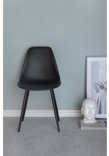 VENTURE DESIGN Polar Plastic spisebordsstol - sort plastik og sort metal