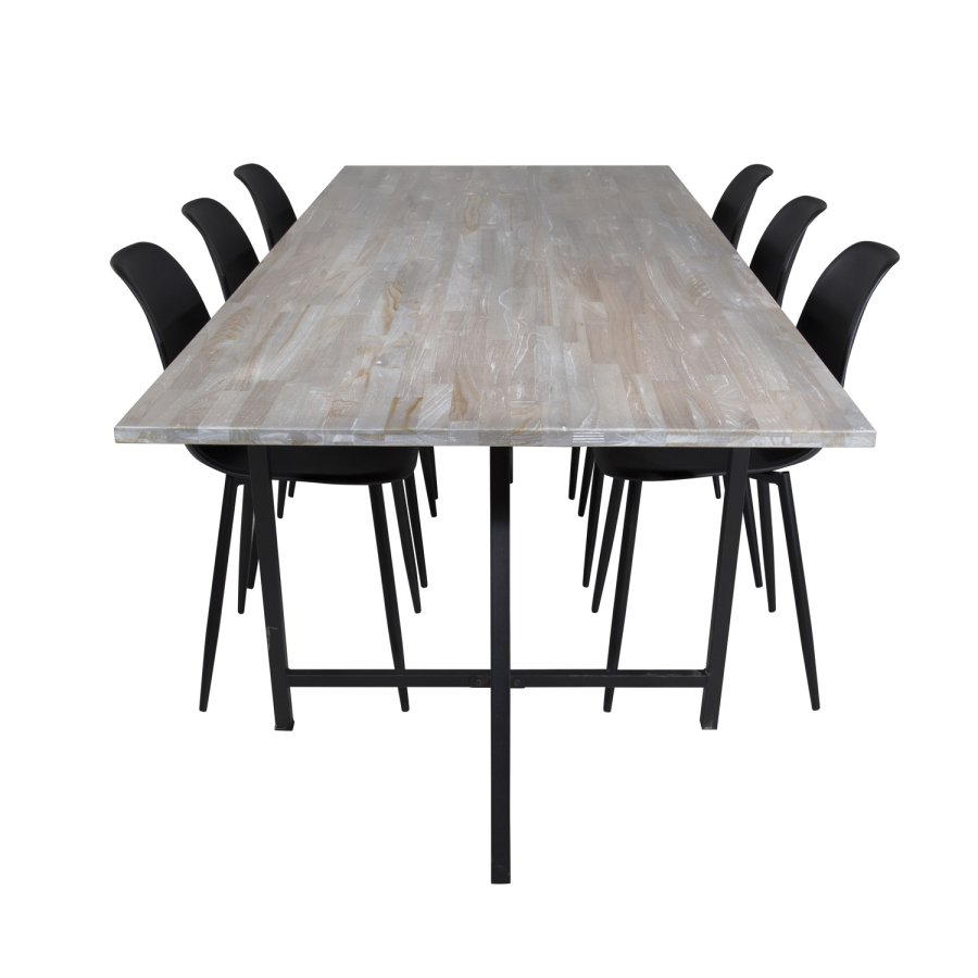 VENTURE DESIGN Polar Plastic spisebordsstol - sort plastik og sort metal