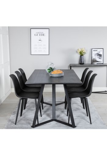 VENTURE DESIGN Polar Plastic spisebordsstol - sort plastik og sort metal