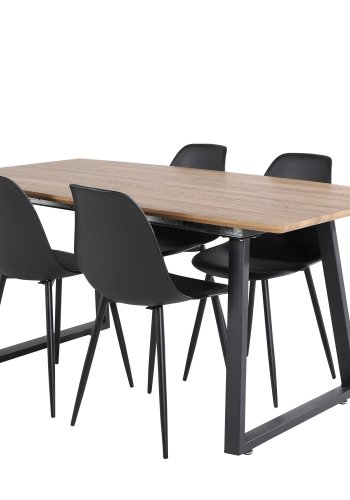 VENTURE DESIGN Polar Plastic spisebordsstol - sort plastik og sort metal