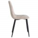 VENTURE DESIGN Polar spisebordsstol - beige velour og sort metal