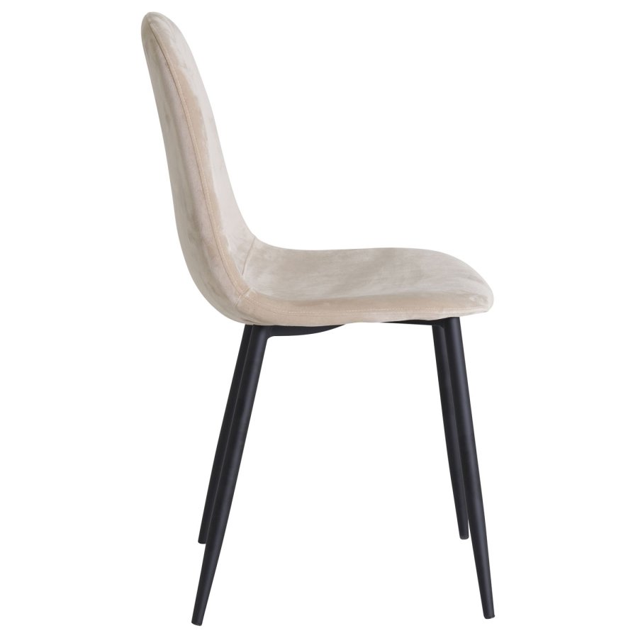 VENTURE DESIGN Polar spisebordsstol - beige velour og sort metal
