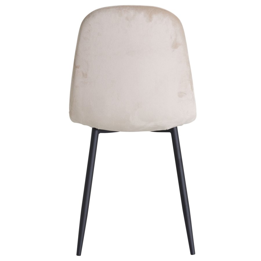VENTURE DESIGN Polar spisebordsstol - beige velour og sort metal