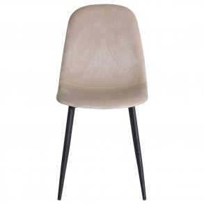 VENTURE DESIGN Polar spisebordsstol - beige velour og sort metal