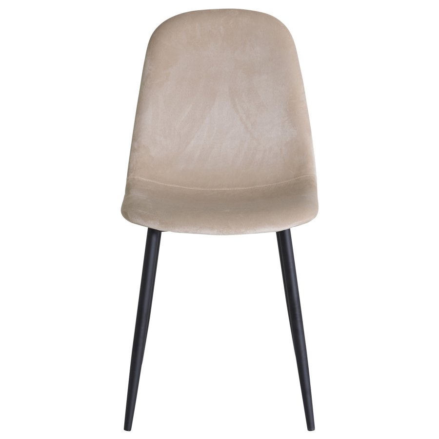 VENTURE DESIGN Polar spisebordsstol - beige velour og sort metal
