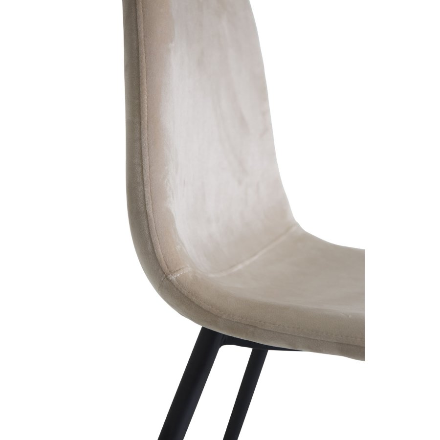 VENTURE DESIGN Polar spisebordsstol - beige velour og sort metal
