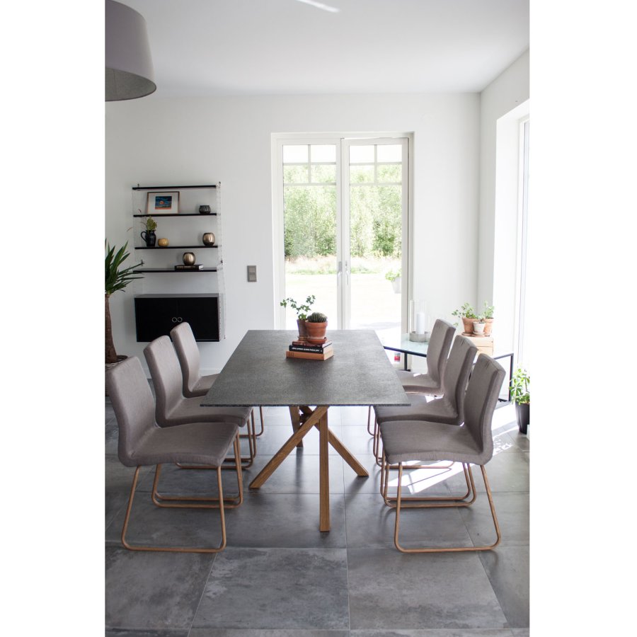 VENTURE DESIGN Mace spisebordsstol - gr polyester og metal