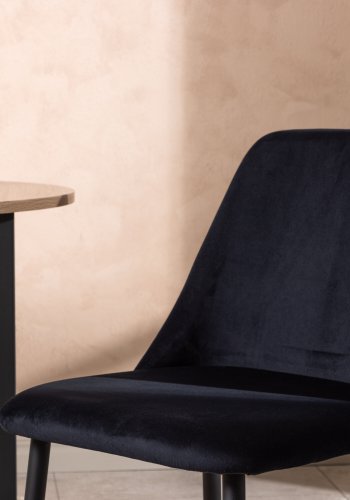 VENTURE DESIGN Night spisebordsstol - sort fljl stof og sort stl