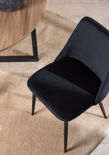 VENTURE DESIGN Night spisebordsstol - sort fljl stof og sort stl