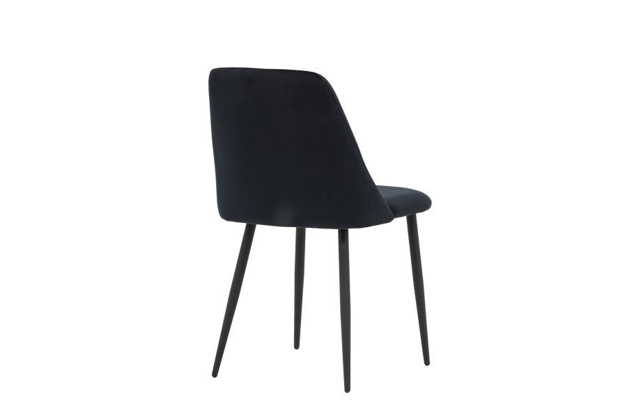 VENTURE DESIGN Night spisebordsstol - sort fljl stof og sort stl