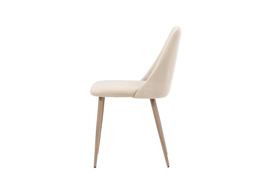 VENTURE DESIGN Night spisebordsstol - brun fljl stof og valnddefarvet stl