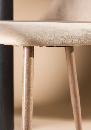 VENTURE DESIGN Night spisebordsstol - brun fljl stof og valnddefarvet stl