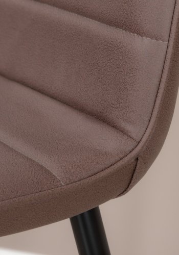 VENTURE DESIGN Windu Lyx spisebordsstol - brun mikrofiber og sort stl