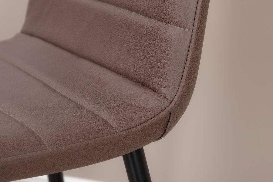 VENTURE DESIGN Windu Lyx spisebordsstol - brun mikrofiber og sort stl