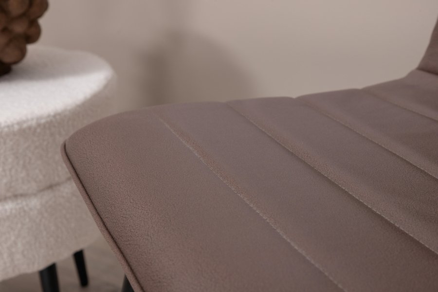 VENTURE DESIGN Windu Lyx spisebordsstol - brun mikrofiber og sort stl