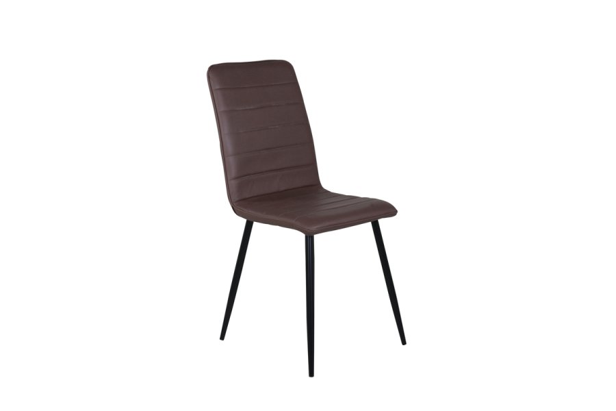 VENTURE DESIGN Windu Lyx spisebordsstol - brun mikrofiber og sort stl