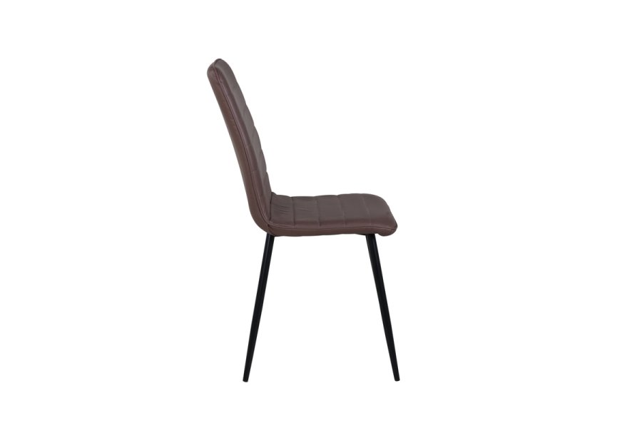 VENTURE DESIGN Windu Lyx spisebordsstol - brun mikrofiber og sort stl