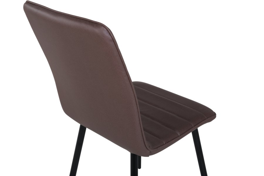 VENTURE DESIGN Windu Lyx spisebordsstol - brun mikrofiber og sort stl